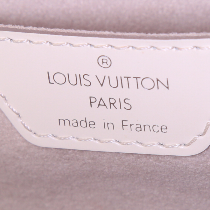 Sac à main Louis Vuitton Soufflot en cuir épi blanc - Detail D3