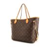 Shopping bag Louis Vuitton Neverfull in tela monogram cerata marrone e pelle naturale - 00pp thumbnail