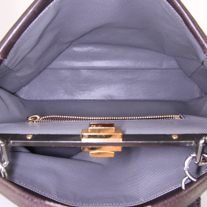 Sac à main Fendi  Peekaboo grand modèle  en cuir marron - Detail D3