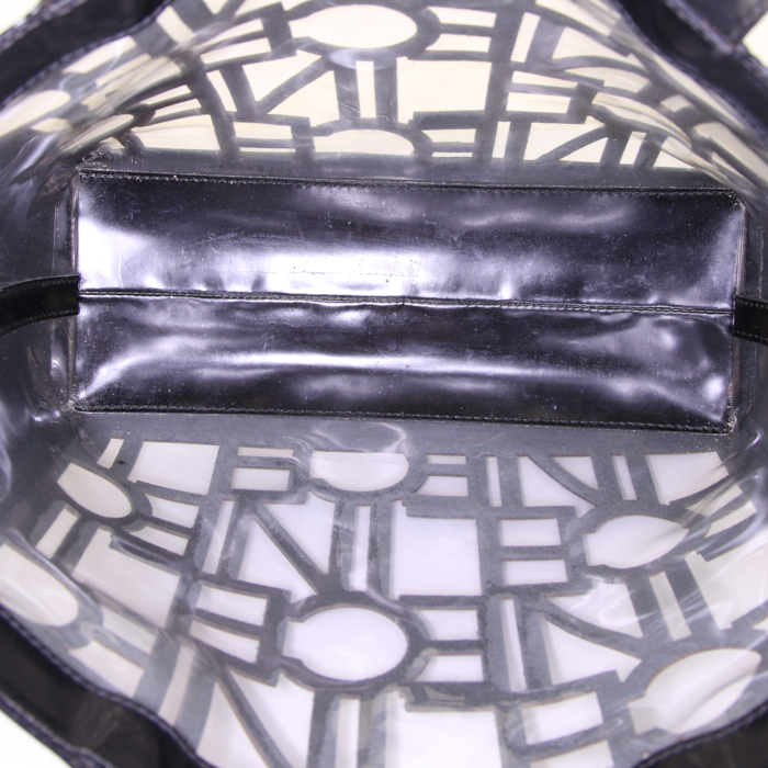 Sac cabas Celine en résine transparente et noire et cuir noir - Detail D2