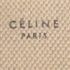 Shopping bag Céline Cabas Phantom in tela verde kaki e marrone e pelle marrone - Detail D3 thumbnail