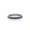 Vintage 1990's wedding ring in platinium and sapphires - 360 thumbnail