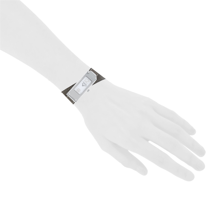 Hermes Kelly 2 wristwatch watch in stainless steel Ref: KT1.210 Circa 2000 - Detail D1
