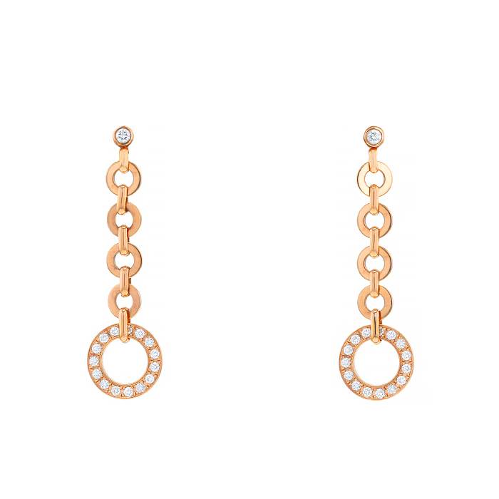 Paire de pendants d'oreilles Piaget Possession en or rose et diamants - 00pp