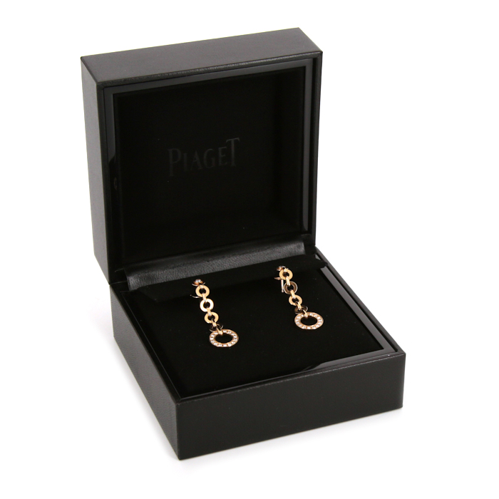 Paire de pendants d'oreilles Piaget Possession en or rose et diamants - Detail D2