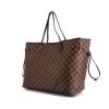 Shopping bag Louis Vuitton Neverfull modello grande in tela cerata con motivo a scacchi ebano e pelle marrone - 00pp thumbnail
