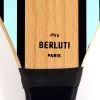 Berluti, a set of beach rackets, summer 2019 capsule collection, in wood and leather Venezia with its original cover and leather ball - Detail D4 thumbnail