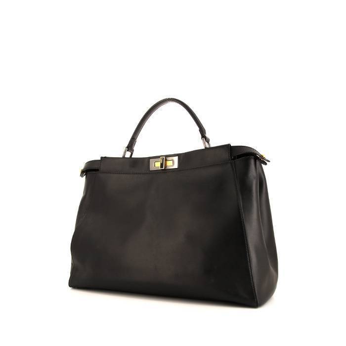 Fendi  Peekaboo large model  handbag  in black leather - 00pp