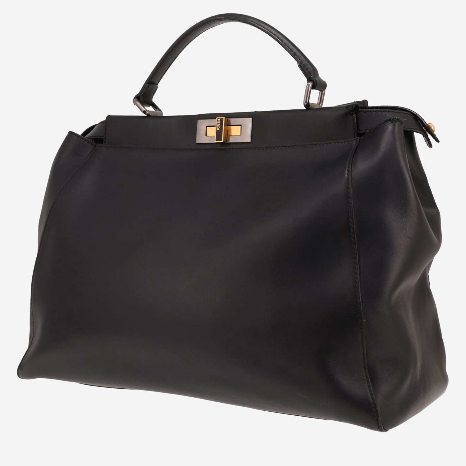 Fendi Peekaboo large model handbag in black leather