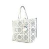 Shopping bag Dior in pelle cannage bianca con motivo forato - 00pp thumbnail