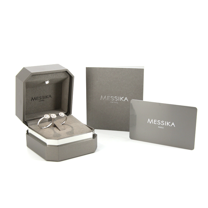 Anello semi-mobile Messika Joy in oro bianco e diamanti - Detail D2