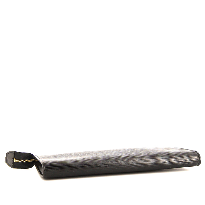 Pochette Louis Vuitton Pochette accessoires en cuir épi noir - Detail D4