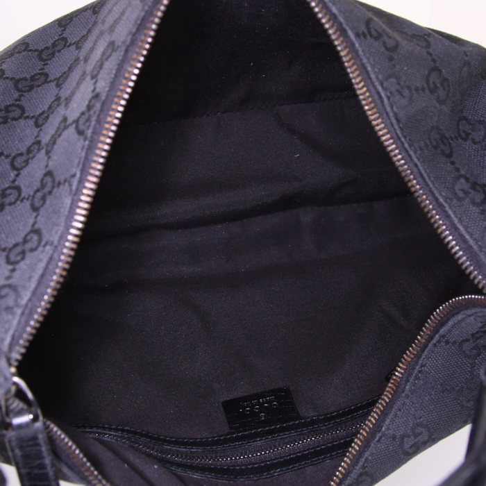 Borsa Gucci Mors in tela monogram nera e pelle nera - Detail D2
