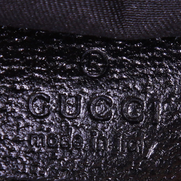 Bolsito-cinturón Gucci en lona Monogram negra y cuero negro - Detail D3