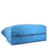Shopping bag Gucci in tela monogram blu e pelle marrone - Detail D4 thumbnail