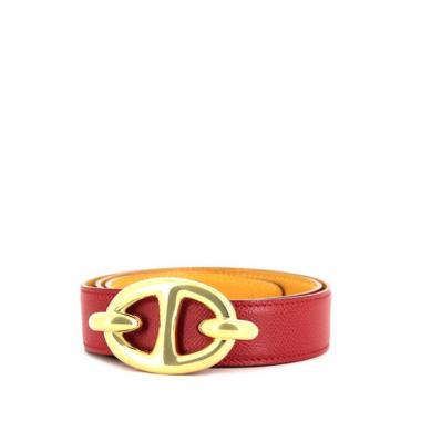 Ceinture Hermès Chaîne D'ancre en cuir Courchevel rouge