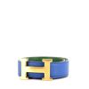 Hermès Ceinture H belt in blue Courchevel leather - 00pp thumbnail