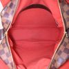 Shoulder bag in ebene damier canvas and brown leather - Detail D2 thumbnail