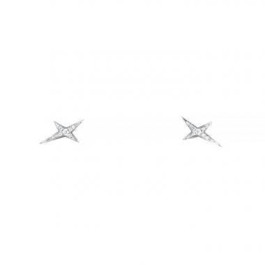 Paire de puces d'oreilles Mauboussin Etoile Divine petit modèle en or blanc et diamants