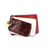 Fendi Triplette  pouch in red and white leather and red python - 360 thumbnail