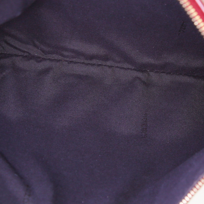 Pochette Fendi Triplette  in pelle rossa e bianca e pitone rosso - Detail D2