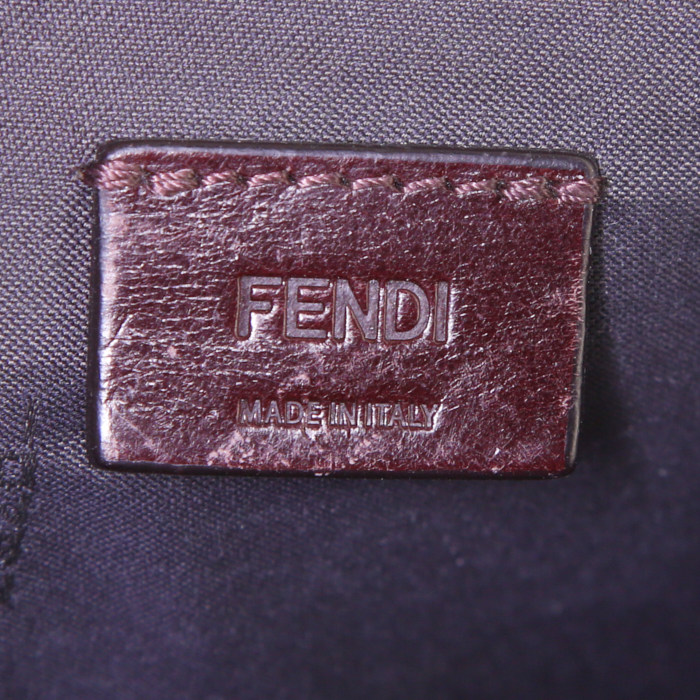 Pochette Fendi Triplette  in pelle rossa e bianca e pitone rosso - Detail D3