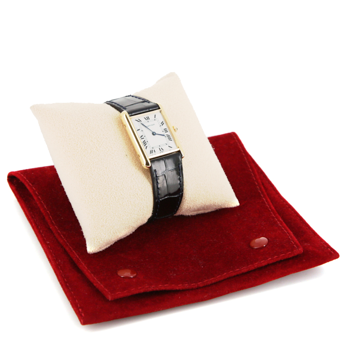 Cartier Tank Louis Cartier watch in yellow gold Ref:  8105 Circa  1990 - Detail D2