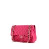 Chanel Timeless jumbo handbag in pink quilted leather - 00pp thumbnail