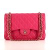 Bolso de mano Chanel Timeless jumbo en cuero acolchado rosa - 360 thumbnail
