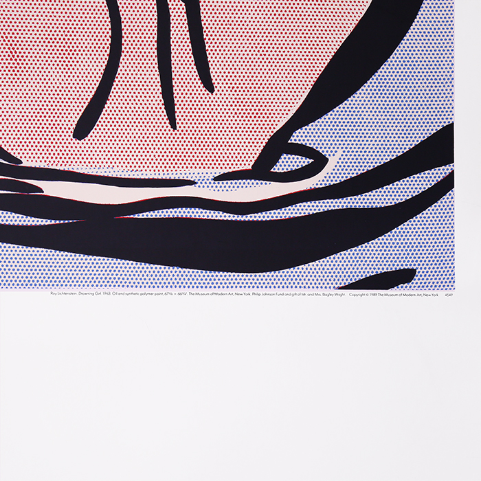 Roy Lichtenstein, vintage poster after "Drowning Girl" printed for the MoMa New York in 1989 - Detail D1