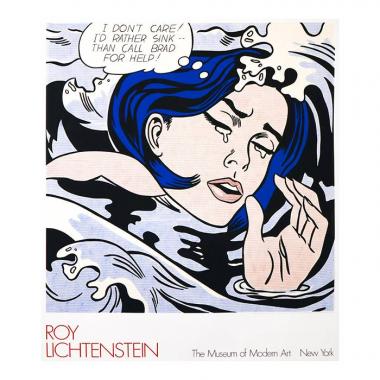 Roy Lichtenstein, Affiche d'après "Drowning Girl" réalisée pour le MoMa New York en 1989