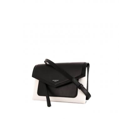 Sac bandoulière Givenchy Duetto en cuir bicolore noir et blanc