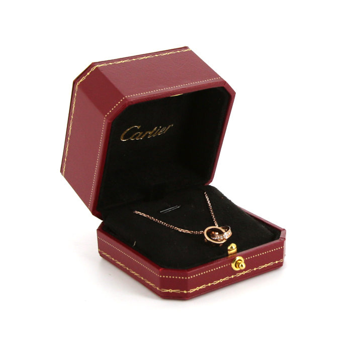 Collier Cartier Love en or rose et diamants - Detail D2