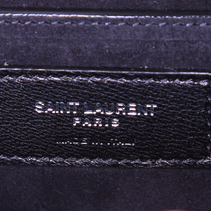 Saint Laurent Kate shoulder bag in silver canvas - Detail D3