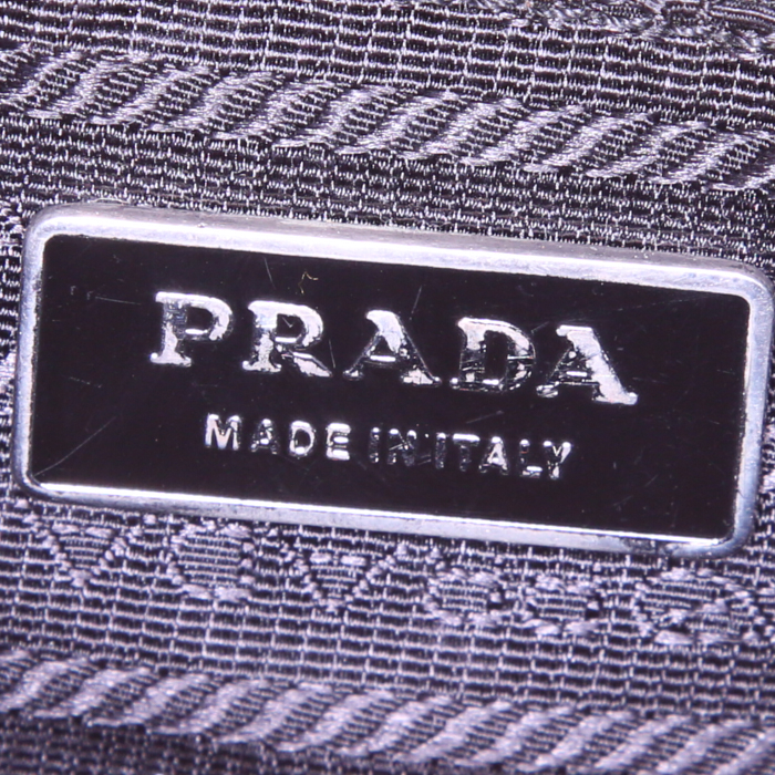 Bolso bandolera Prada en lona negra y cuero negro - Detail D3