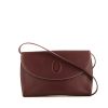 Cartier shoulder bag in burgundy leather - 360 thumbnail