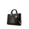 Dior Lady Dior large model handbag in black patent quilted leather - 00pp thumbnail
