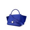 Celine Trapeze handbag in blue python and blue suede - 00pp thumbnail