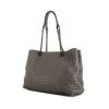 Bottega Veneta handbag in grey braided leather - 00pp thumbnail