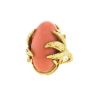 Vintage 1980's ring in yellow gold and coral - 00pp thumbnail