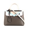 Fendi 2 Jours handbag in grey and white two tones leather - 360 thumbnail