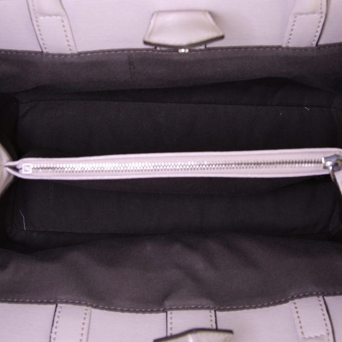 Bolso de mano Fendi 2 Jours en cuero dos tonos gris y blanco - Detail D3