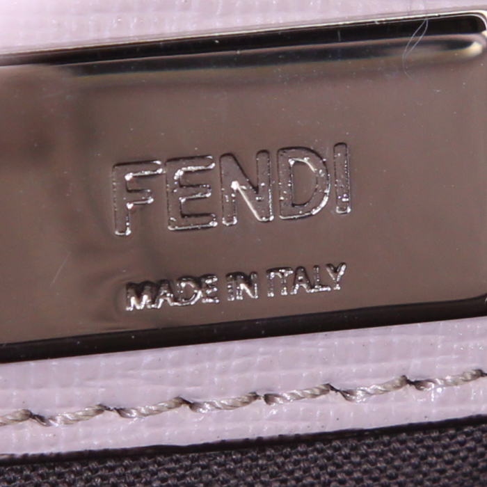 Bolso de mano Fendi 2 Jours en cuero dos tonos gris y blanco - Detail D4