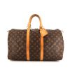 Sac de voyage Louis Vuitton Keepall 45 en toile monogram marron et cuir naturel - 360 thumbnail