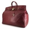 Bolsa de viaje Hermes Haut à Courroies - Travel Bag en cuero color burdeos - 00pp thumbnail