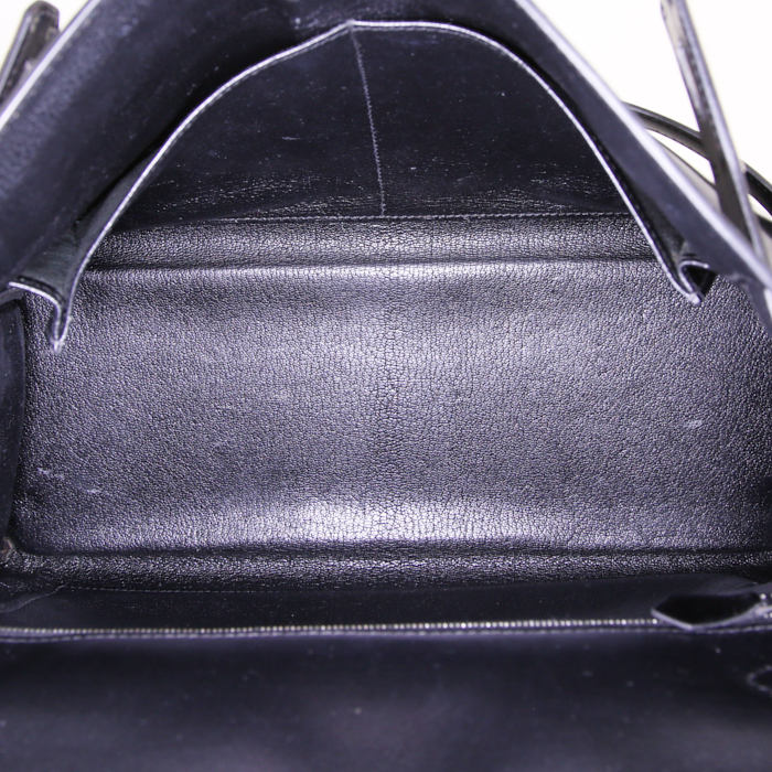 Bolso de mano Hermes Kelly 32 cm en cuero box negro - Detail D3