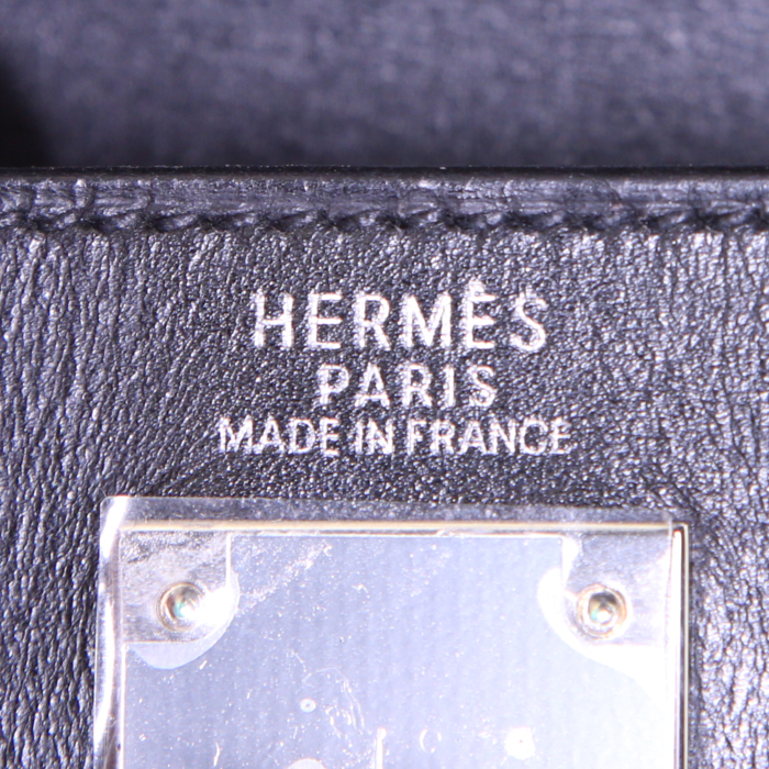 Bolso de mano Hermes Kelly 32 cm en cuero box negro - Detail D4