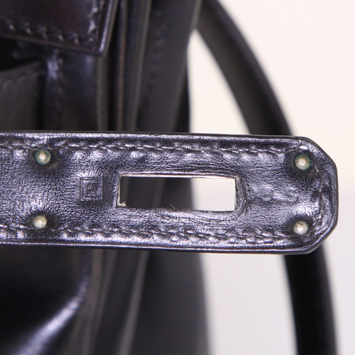 Hermes Kelly 32 cm handbag in black box leather - Detail D5