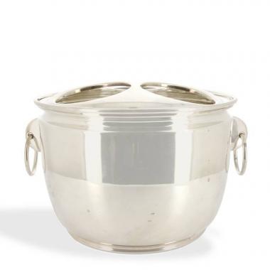 Christian Dior, important bottle cooler in silver plated metal, signed, circa 1970