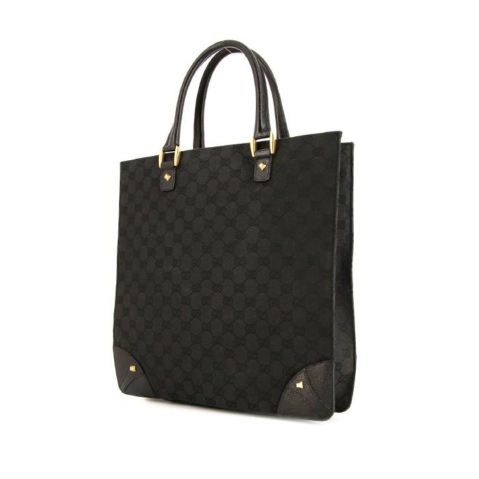 Gucci Vintage handbag in black monogram canvas and black leather - 00pp
